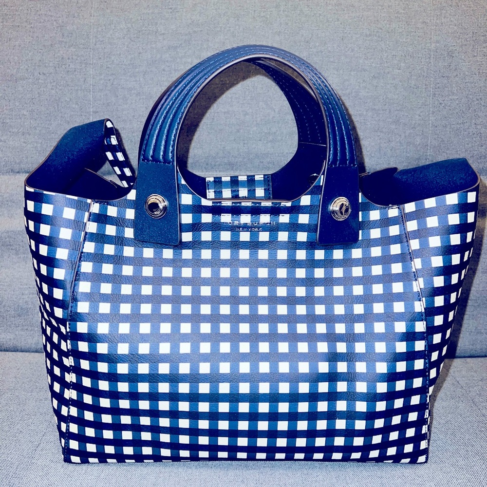 Tory Burch Rory Mini Plaid Tote (NWT)!